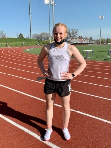 Savannah Gunn smiling after track meet