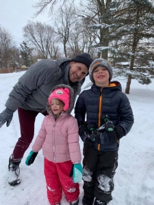 Brandon and kids in snow